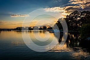 Sunset over Duck Creek in Essex, Maryland.