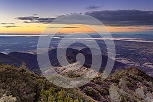 Sunset over Eagle Peak and Bald Ridge via the Mt Diablo Main Peak