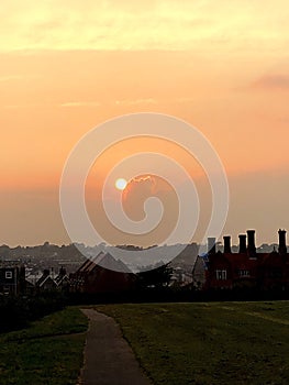 Sunset over East Cowes Isle of Wight