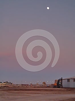 Sunset over an equipment lot in Iraq