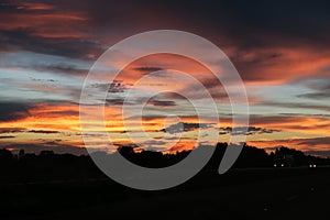 Sunset over Florida Highway
