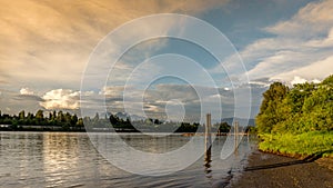 Sunset over the Fraser River near Fort Langley