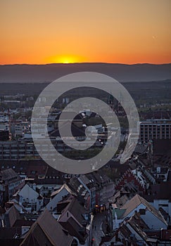 Sunset over freiburg, Germany
