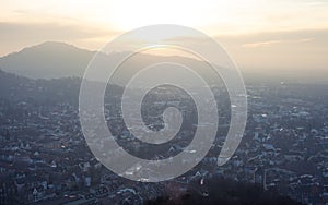 Sunset over Freiburg, Germany