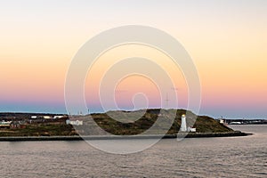 Sunset over Georges Island and the Lighthouse in Halifax