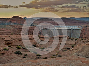 Sunset over Glen Canyon Dam