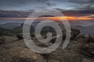 Sunset over Gran Canaria, taken near Roque Nublo