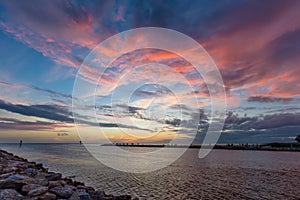 Sunset over Gulf of Mexico in Venice Florida