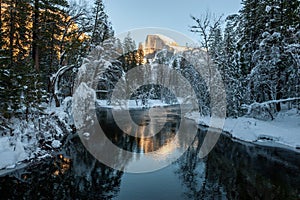 Sunset over half dome