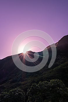 Sunset over a Hawaii Hillside