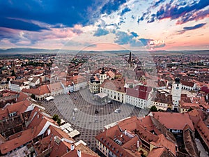 Sunset over Hermanstadt Sibiu Romania