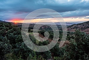 Sunset over the High Atlas mountains in Morocco