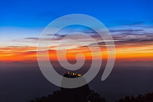 Sunset Mount Popa Myanmar photo