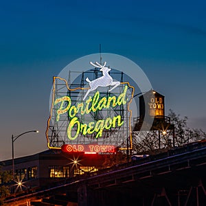 Old Town Portland Oregon neon sign in Portland, Oregon