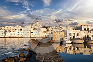 Sunset over the idyllic village of Naousa