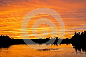 Sunset Over Island Lake Conservation Area In Orangeville