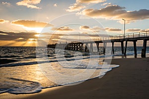 Sunset over the Jetty at Port Noarlunga South Australia Australia on the 25th February 2018