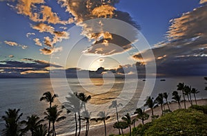 Sunset over Kaanapali Beach