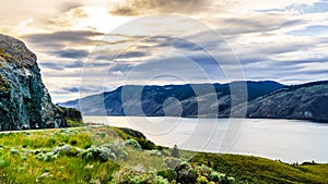 Sunset over Kamloops Lake along the Trans Canada Highway