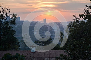 A Sunset over Kigali in Rwanda