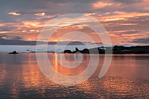 Sunset over King George Island, Antarctica