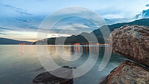 Sunset over Kotor Bay, Montenegro.