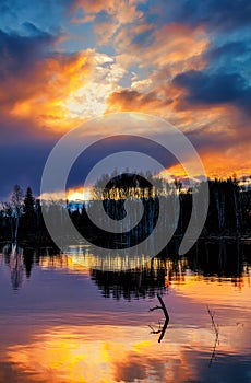 Sunset over the lake