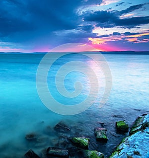 Sunset over lake Balaton, Hungary