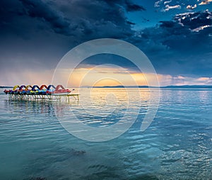 Sunset over lake Balaton, Hungary