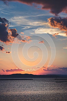 Sunset over Lake Champlain taken from Burlington, Vermont