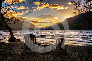 Sunset over Lake Crescent