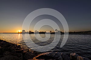 Sunset over lake Michigan photo