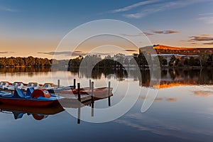 Atardecer a través de Núremberg Baviera 