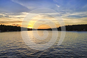Sunset Over Lake Oconee In Georgia