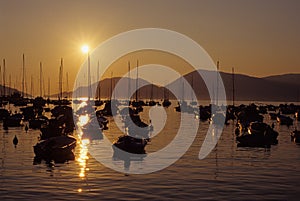 Sunset over Lerici harbor