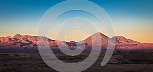 Sunset over Licancabur Volcano - Atacama Desert, Chile