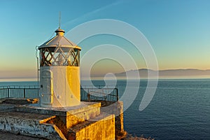 Sunset over Lighthouse in Kavala, East Macedonia and Thrace