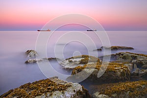 Sunset over Limassol pier