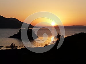 Sunset over Loch Hourn towards Skye