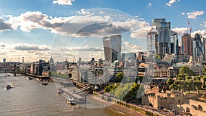 Sunset over London, a view on UK capital