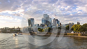 Sunset over London, a view on UK capital