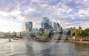 Sunset over London, a view on UK capital