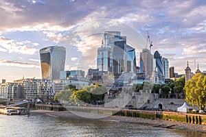 Sunset over London, a view on UK capital