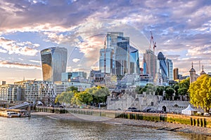 Sunset over London, a view on UK capital