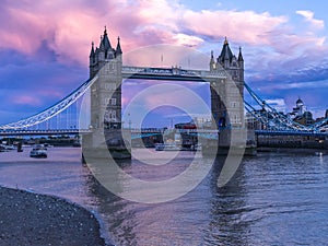 Sunset over London, a view on UK capital