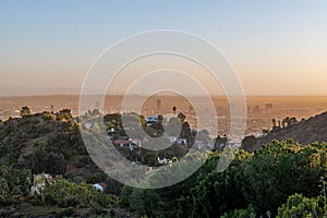 Sunset over Los Angeles from the Hollywood Bowl Overlook