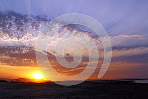 Sunset over Madagascar landscape