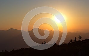 Sunset over the Mala Fatra mountains, Slovakia