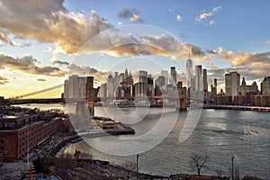 Sunset over a Manhattan