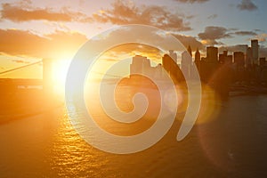 Sunset over a Manhattan